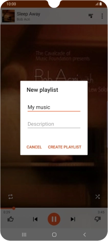 Key in a name for the playlist and press CREATE PLAYLIST.