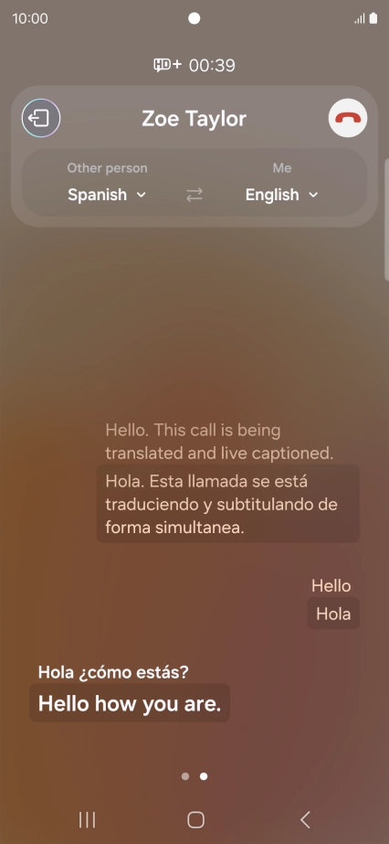 Say the required word or phrase and wait for the translation.