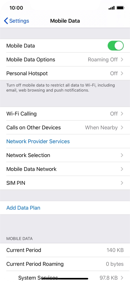 The total data usage is displayed next to Current Period.