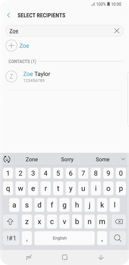 Press the required contact.