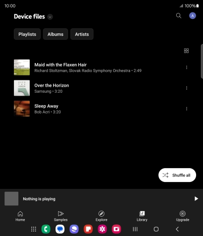 Press the required audio file.
