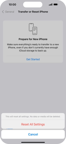 Press Reset All Settings.
