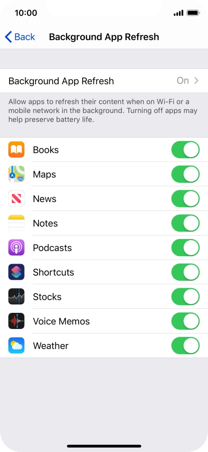 Press Background App Refresh. Press Background App Refresh.