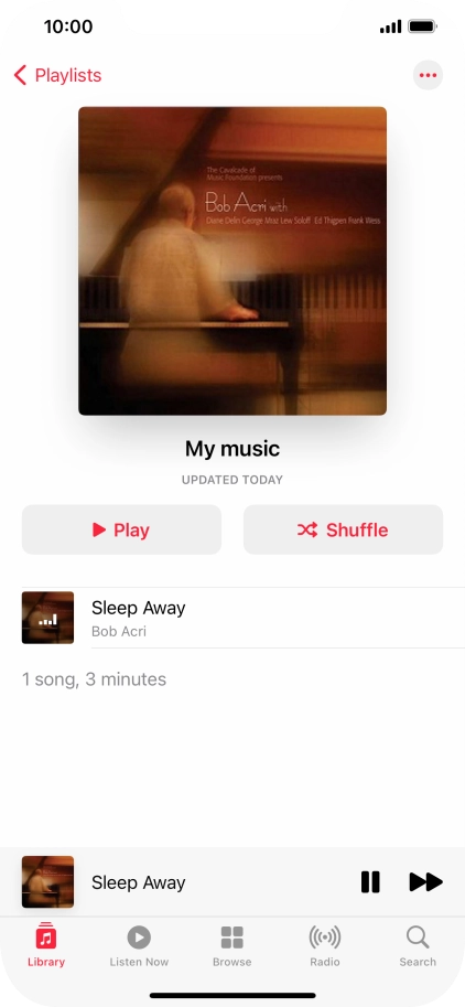 Press the song title.