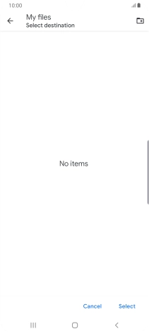 To create a new folder, press the new folder icon and follow the instructions on the screen to create a new folder.