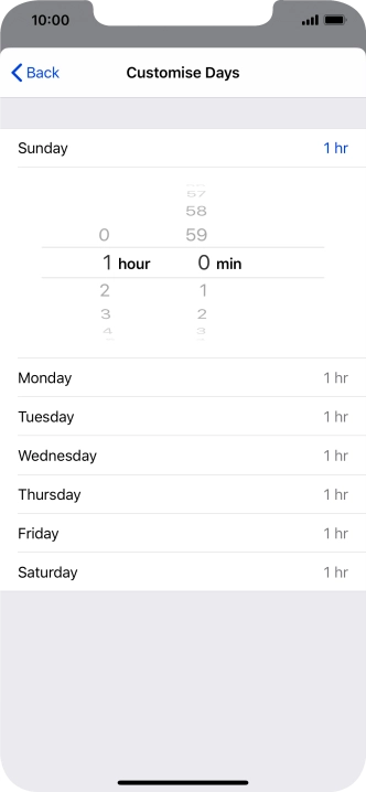 Select the required time limit.