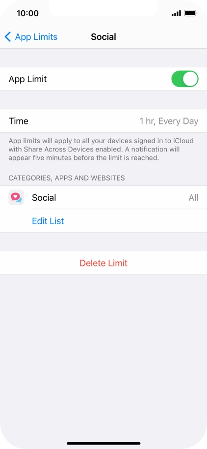 Press Delete Limit. Press Delete Limit.