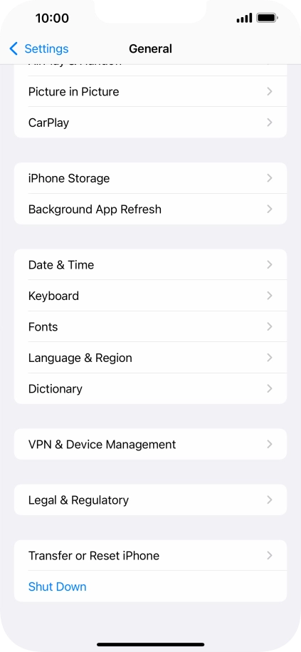 Press Transfer or Reset iPhone.