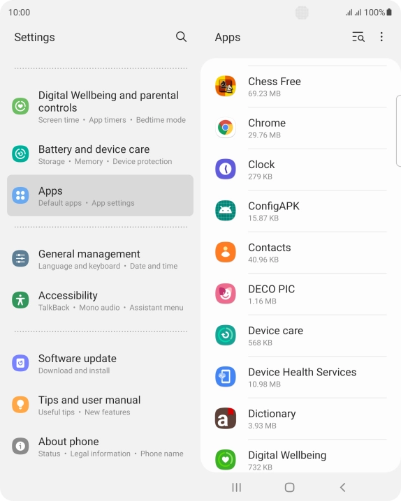 Press the required app.
