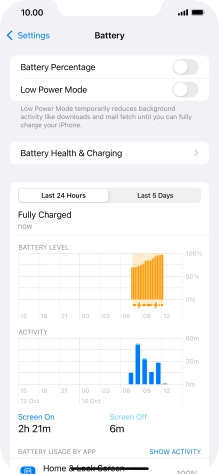 Press Battery Health & Charging.