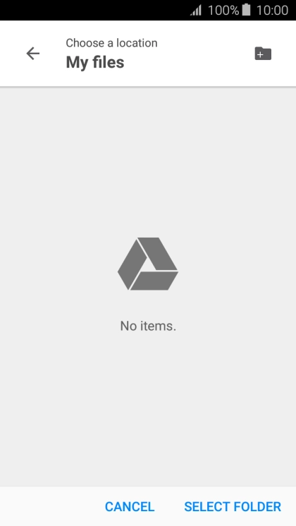 Press SELECT FOLDER. Press SELECT FOLDER.