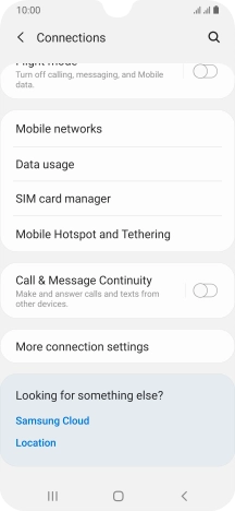 Press Mobile Hotspot and Tethering. Press Mobile Hotspot and Tethering.