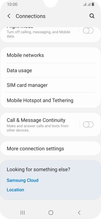 Press Mobile Hotspot and Tethering. Press Mobile Hotspot and Tethering.