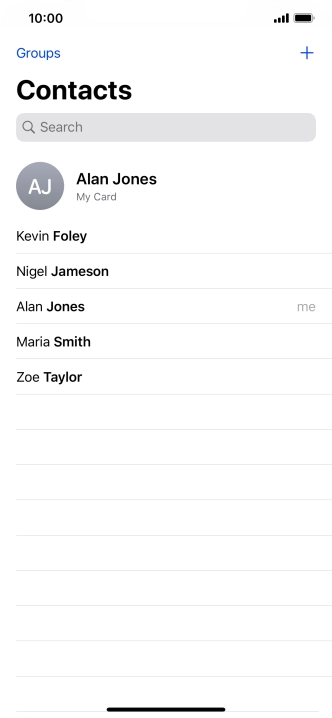 Press the required contact. Press the required contact.