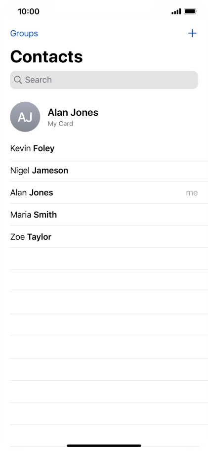 Press the required contact. Press the required contact.