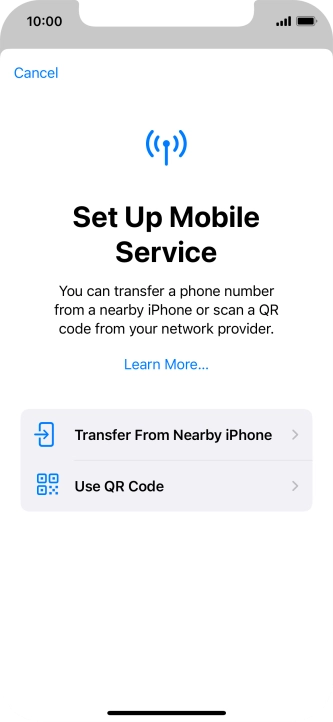 Press Use QR Code. Press Use QR Code.