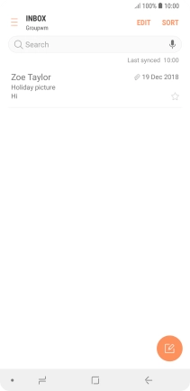 Slide your finger right starting from the left side of the screen.