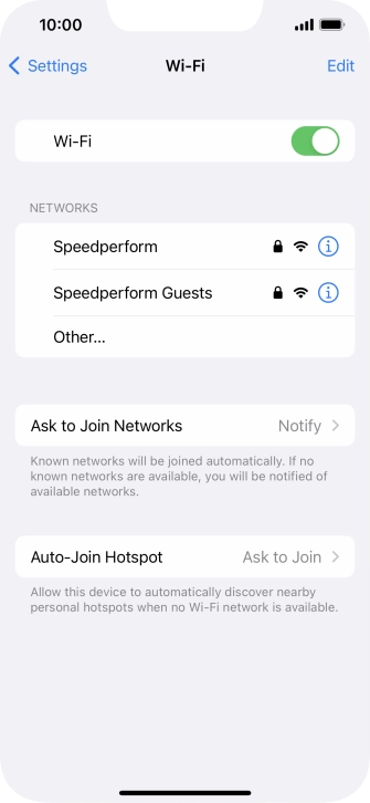 Press the required Wi-Fi network and key in the password for the Wi-Fi network.