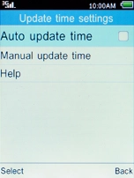 Select Auto update time and press the Left selection key.