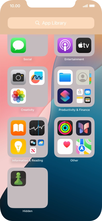Press and hold the required app.