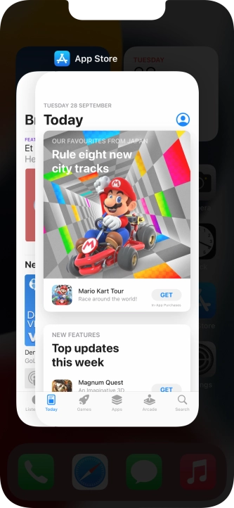 Slide upwards on the required application to end it.