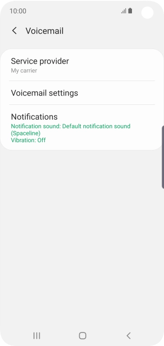 Press Voicemail settings.
