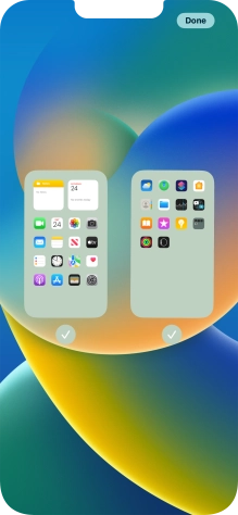 Press the fields below the required home screens to select or deselect them.