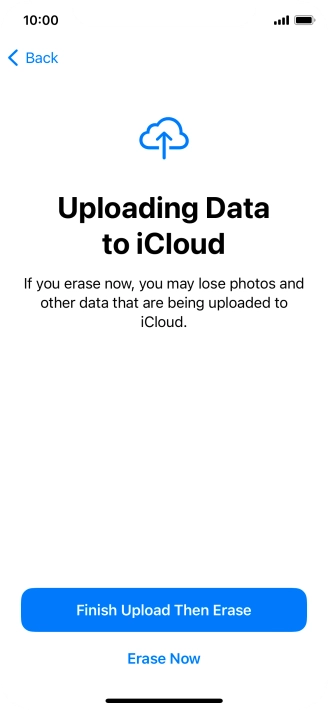 Press the required setting. Press the required setting.