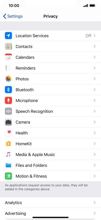 Press Location Services.