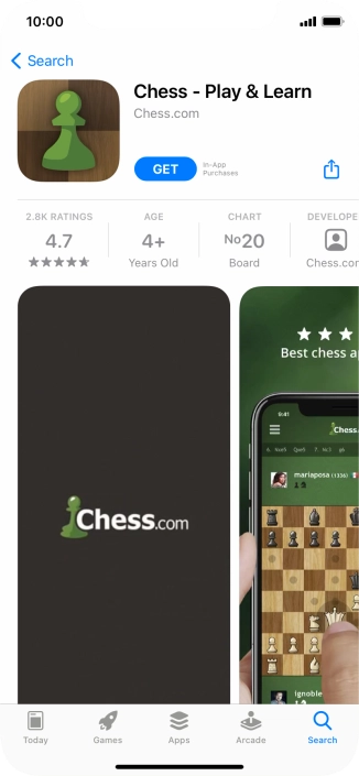 Press GET and follow the instructions on the screen to install the app.