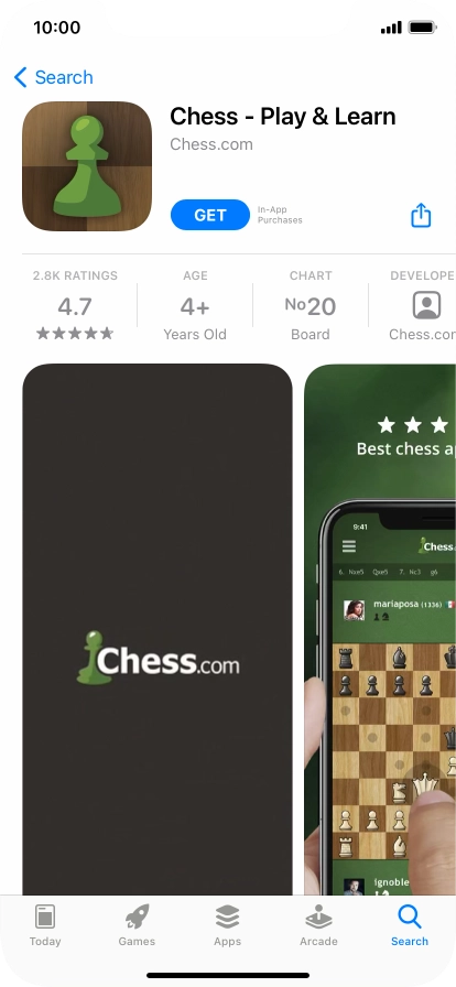 Press GET and follow the instructions on the screen to install the app.