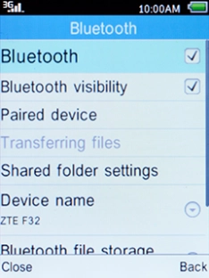 Select Paired device and press the Left selection key.