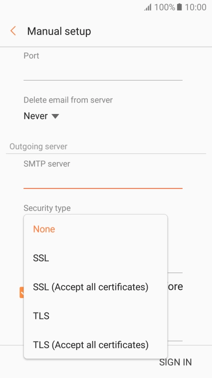 Press None to turn off the function.