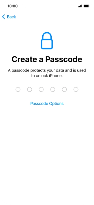Press Passcode Options.