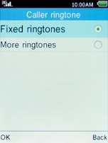 Select Fixed ringtones and press the Left selection key.