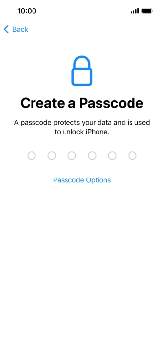 Press Passcode Options.