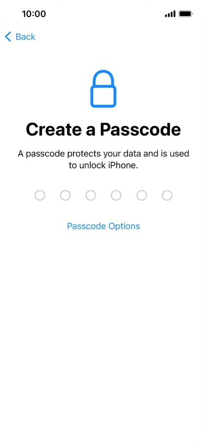 Press Passcode Options.