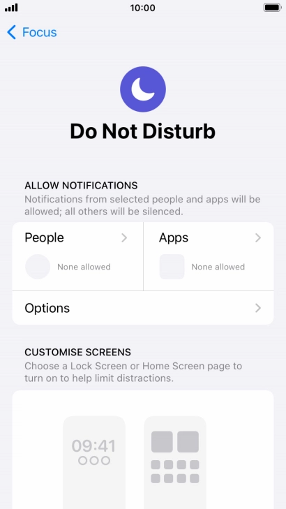 Press People and follow the instructions on the screen to select which contacts you would like to receive calls and notifications from when Do Not Disturb is turned on.