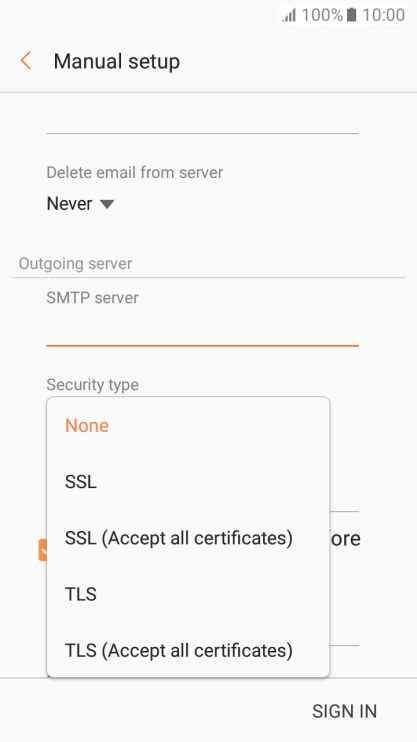Press None to turn off the function.