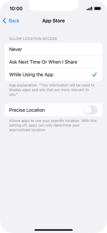 Press the required setting to turn the function on or off. Press the required setting to turn the function on or off.