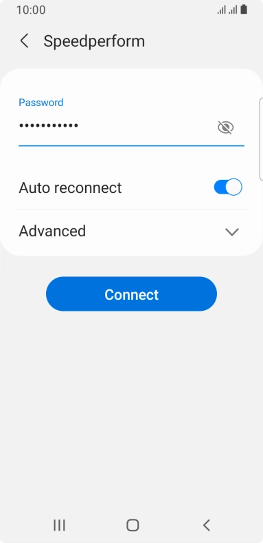 Key in the password for the Wi-Fi network and press Connect.