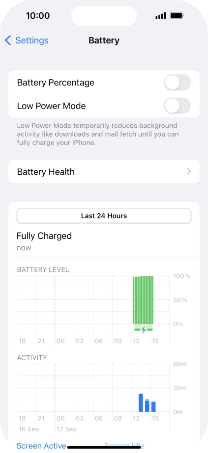 Press Battery Health. Press Battery Health.