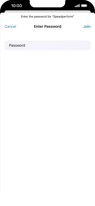 Key in the password for the Wi-Fi network and press Join.