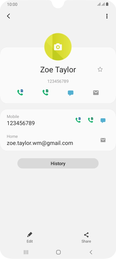 Press the call icon next to the required SIM.