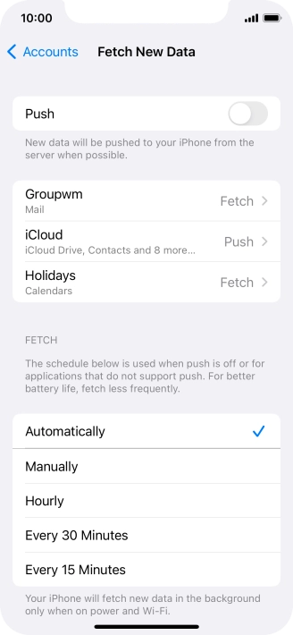 If you turn off the function, press the required setting.