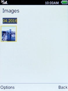 Go to the required folder, select the required picture and press the Navigation key.