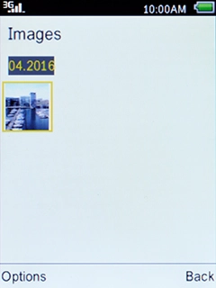 Go to the required folder, select the required picture and press the Navigation key.