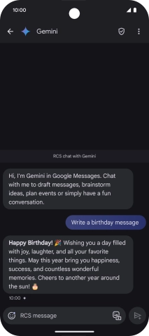 The text suggestion from Gemini is displayed.