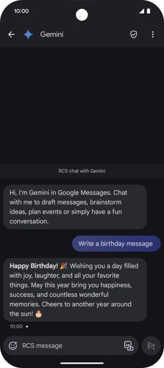 The text suggestion from Gemini is displayed.