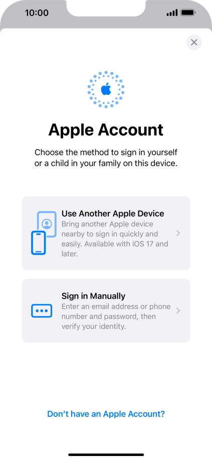Press Sign in Manually.